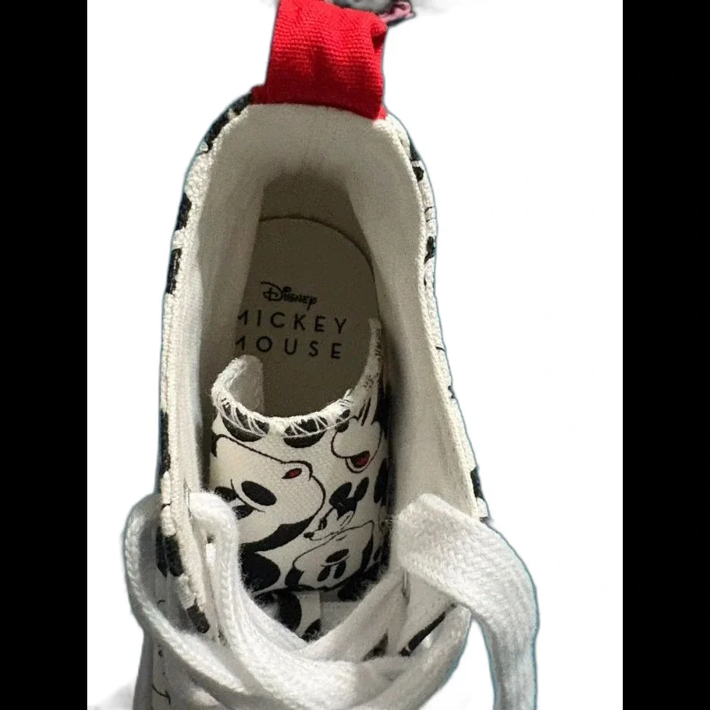 Disney Mickey Mouse High-Top Sneakers White/Black Women's Size 8 EUR 39.5 NWOT